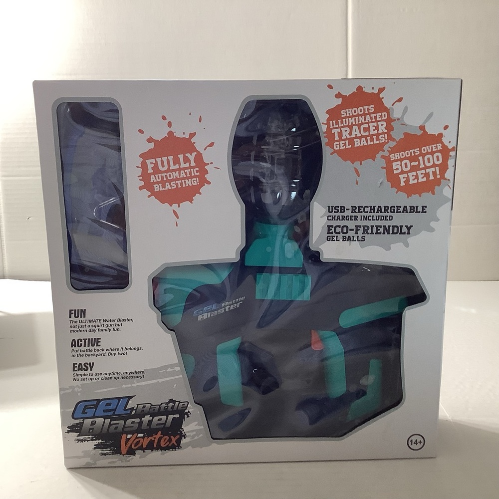 Gel Battle Blaster Vortex Water Gel Hydro Ball Blaster USB Charger Included New